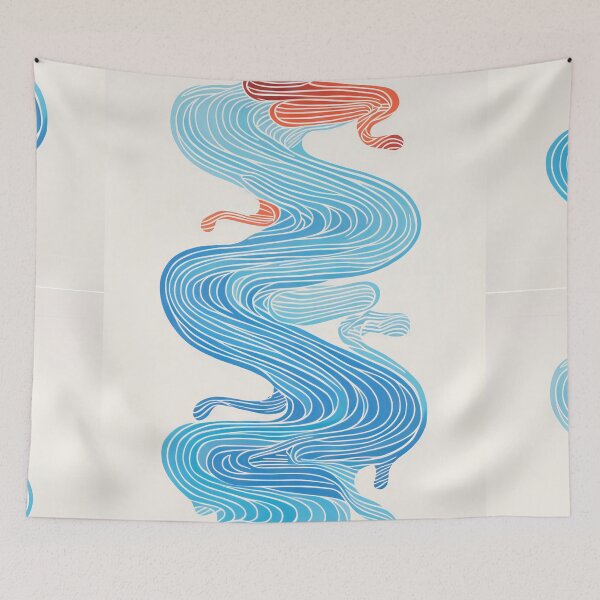 Item preview, Harmonious Mantas and Watercolors: An Asian-inspired Abstraction designed and sold by Piotrek0001.