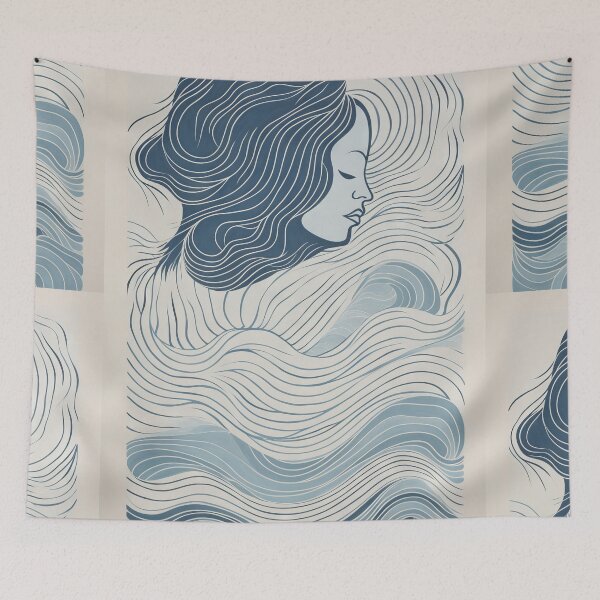 Item preview, Harmonious Mantas and Watercolors: An Asian-inspired Abstraction designed and sold by Piotrek0001.