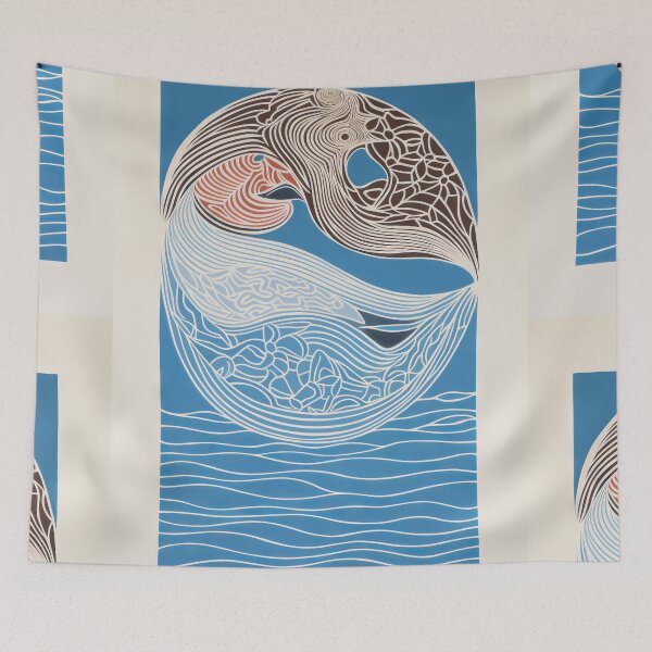 Item preview, Harmonious Mantas and Watercolors: An Asian-inspired Abstraction designed and sold by Piotrek0001.