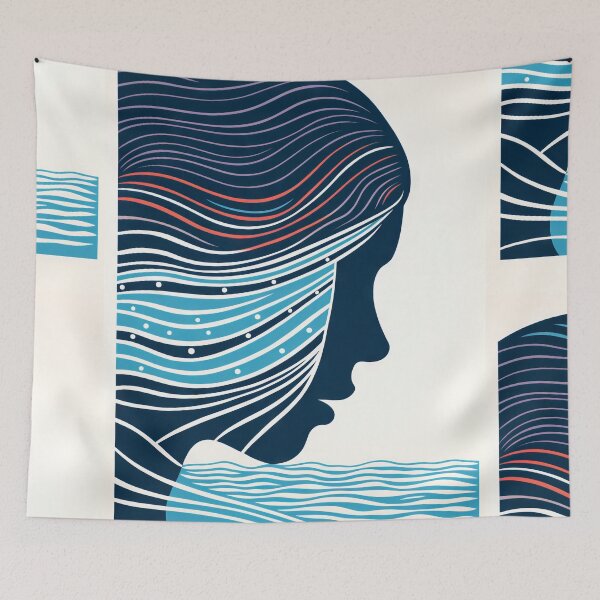 Item preview, Harmonious Mantas and Watercolors: An Asian-inspired Abstraction designed and sold by Piotrek0001.