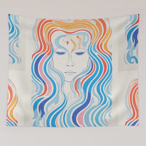 Item preview, Harmonious Mantas and Watercolors: An Asian-inspired Abstraction designed and sold by Piotrek0001.