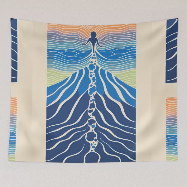 Item preview, Harmonious Mantas and Watercolors: An Asian-inspired Abstraction designed and sold by Piotrek0001.
