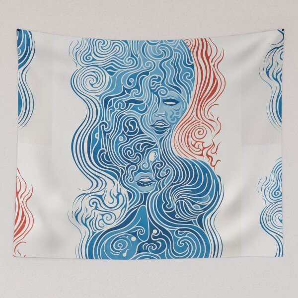 Item preview, Harmonious Mantas and Watercolors: An Asian-inspired Abstraction designed and sold by Piotrek0001.