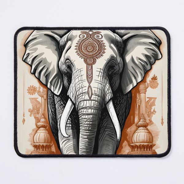 Item preview, Majestic Elephant Portrait: Serene Illustration designed and sold by Ceemko's Vintage Corner.