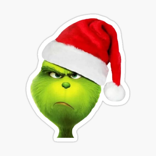 Pegatina for Sale con la obra «Pegatina de cara divertida de Grinch ...