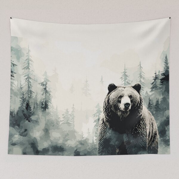 Item preview, Misty boreal watercolor bear designed and sold by etherElric.