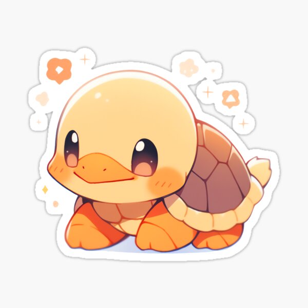 Cute Kawaii Happy Baby Turtle Duck Sticker for Sale by CozyKawaiiArt