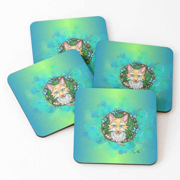 Item preview, Fox with blue butterflies designed and sold by farahmae.