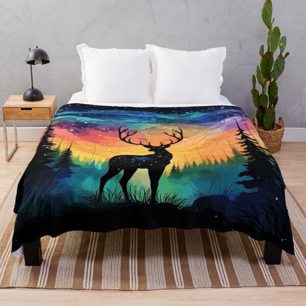 Item preview, Colorful boreal forest deer designed and sold by etherElric.
