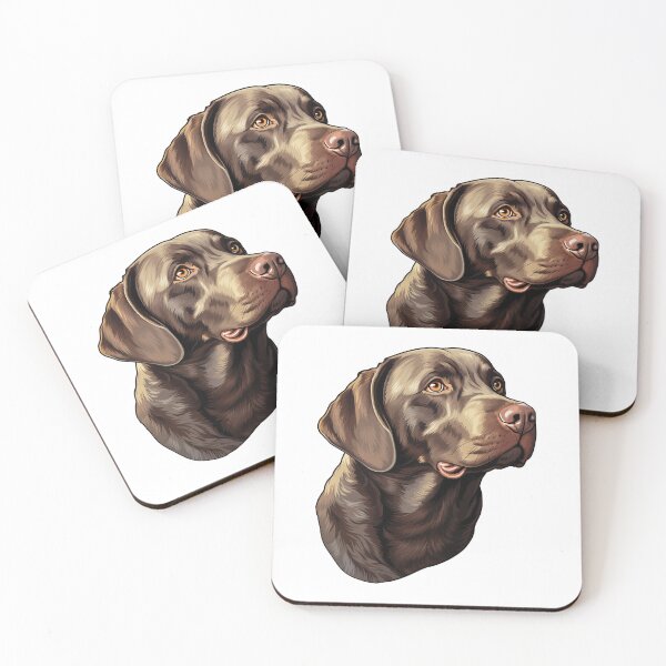 Item preview, Chocolate Labrador Retriever Dog Head Portrait Illustration designed and sold by solrevolver.