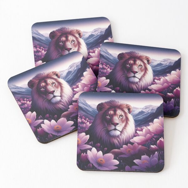Item preview, Mountain Lion In a Field of Anemone Flowers, Luminism designed and sold by ComputerContent.