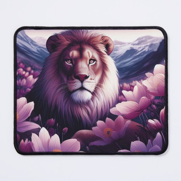 Item preview, Mountain Lion In a Field of Anemone Flowers, Luminism designed and sold by ComputerContent.