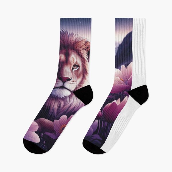 Item preview, Mountain Lion In a Field of Anemone Flowers, Luminism designed and sold by ComputerContent.