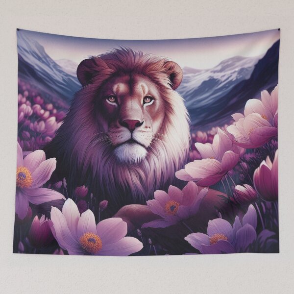 Item preview, Mountain Lion In a Field of Anemone Flowers, Luminism designed and sold by ComputerContent.