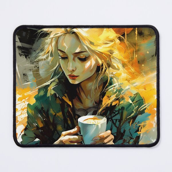 Item preview, Watercolor Girl with Coffee designed and sold by FalseGlimmer.