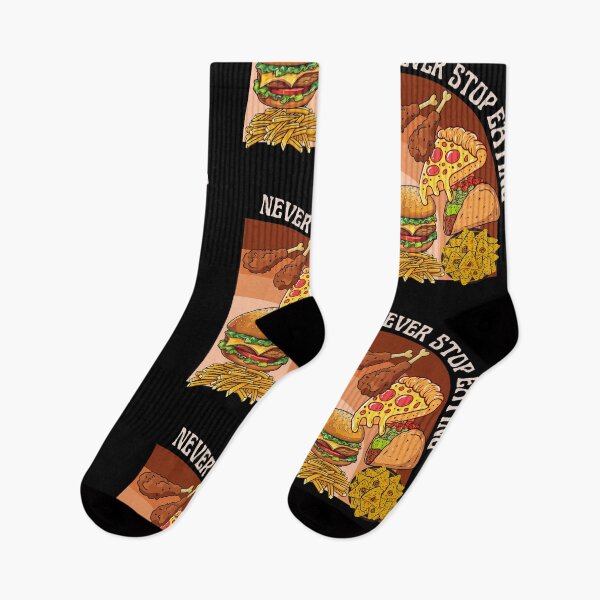 Item preview, Never Stop Eating Funny Sticker and T shirt Design, Eat The Cows, Pizza, Tacos, Nachos, Chicken, And Fries designed and sold by ItalianBoogers.