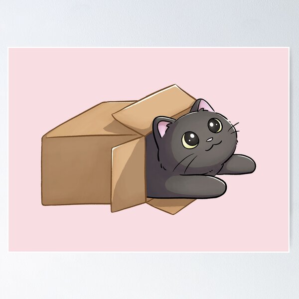 Item preview, Cute Black Cat In Box designed and sold by Meowrye.