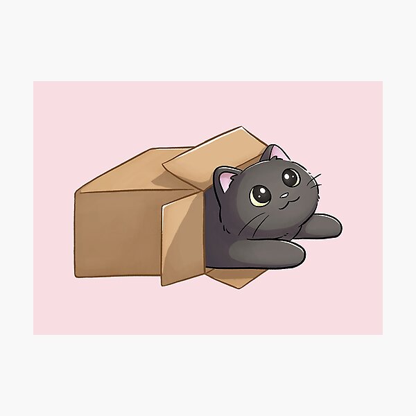 Item preview, Cute Black Cat In Box designed and sold by Meowrye.