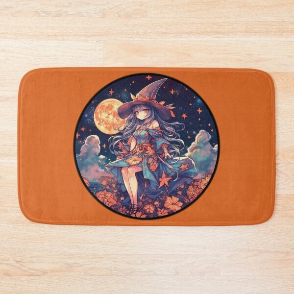Item preview, Cute Halloween Witch Anime under Moon designed and sold by Krys-Designs.