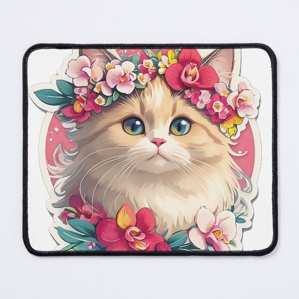 Item preview, Sticker Cat Collection Ragdoll with orchid 4 designed and sold by miwarenxx.