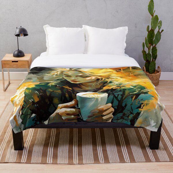 Artikelvorschau, Aquarellmädchen mit Kaffee entworfen und verkauft von FalseGlimmer.