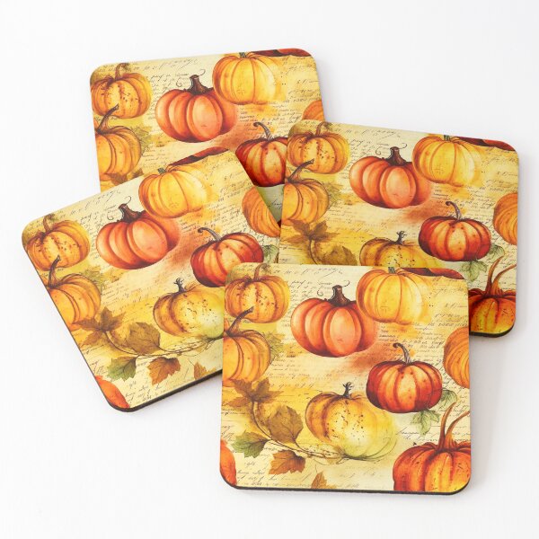 Item preview, Halloween Pattern, Pumpkins  and Old inscriptions Watercolor designed and sold by Sunmoonlove.
