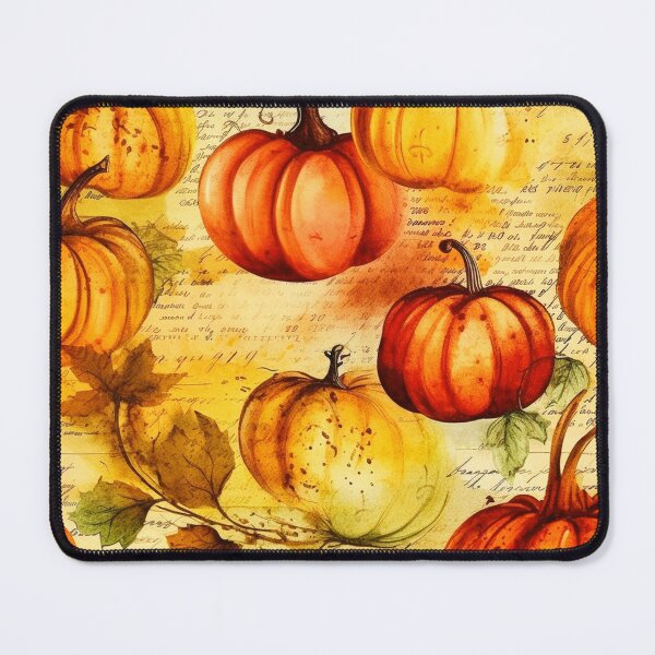 Item preview, Halloween Pattern, Pumpkins  and Old inscriptions Watercolor designed and sold by Sunmoonlove.