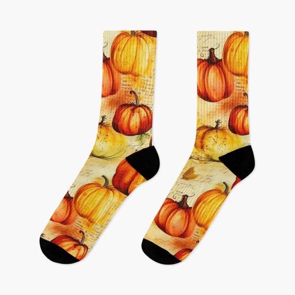Item preview, Halloween Pattern, Pumpkins  and Old inscriptions Watercolor designed and sold by Sunmoonlove.