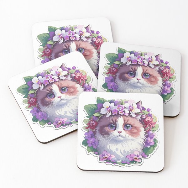 Item preview, Sticker Cat Collection Ragdoll with orchid 2 designed and sold by miwarenxx.