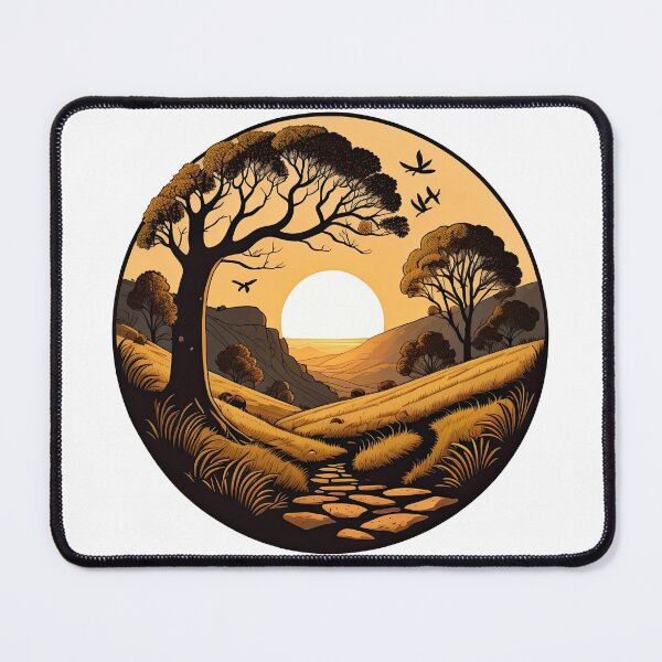 Item preview, Sycamore gap Northumberland National Park sunset sunrise designed and sold by DigiArtPartha.
