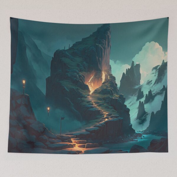 Item preview, Ascension Through the Elevation: A Mesmeric Mountainous Journey in Digital Hues designed and sold by oanaunciuleanu.