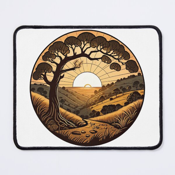 Item preview, Sycamore gap Northumberland National Park sunset sunrise designed and sold by DigiArtPartha.
