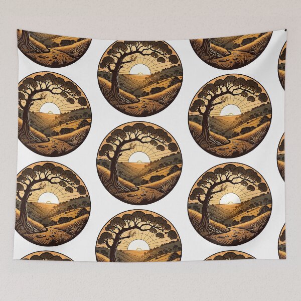 Item preview, Sycamore gap Northumberland National Park sunset sunrise designed and sold by DigiArtPartha.