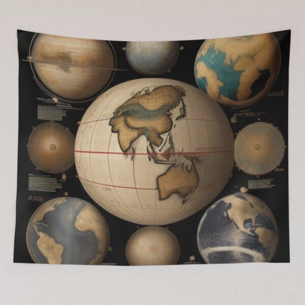 Item preview, Vintage globe world map poster  designed and sold by Roxburylane.