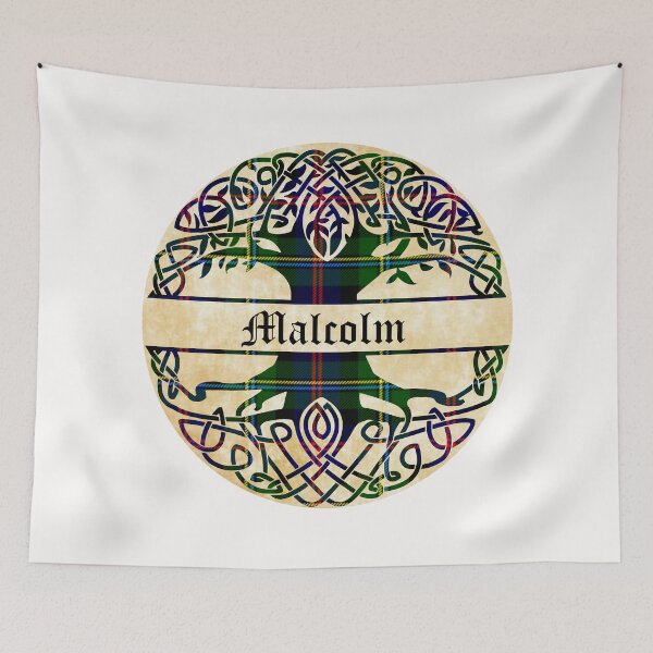 Item preview, Malcolm Tree of Life Clan Scottish Surname tartan designed and sold by BagTown Clans.
