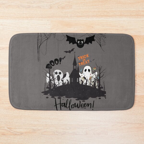 Item preview, Halloween-two white scaring ghosts, lots of spider webs and a bat designed and sold by esao.
