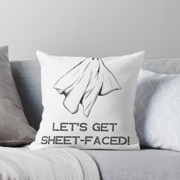 Item preview, Halloween ''Lets Get Sheet-Faced'' Funny Vintage Ghost Design T-Shirt designed and sold by TextileTrendz.