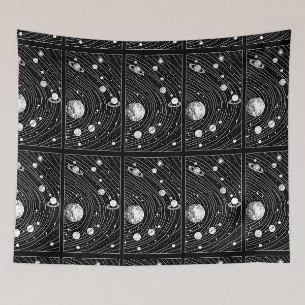 Item preview, Black and White Solar System designed and sold by QuixoticDigital.