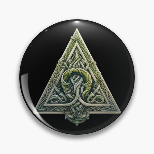 Item preview, Norse Mythology Symbol Triangle Floral Wooden designed and sold by Nightarcade.