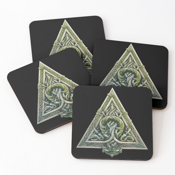 Item preview, Norse Mythology Symbol Triangle Floral Wooden designed and sold by Nightarcade.