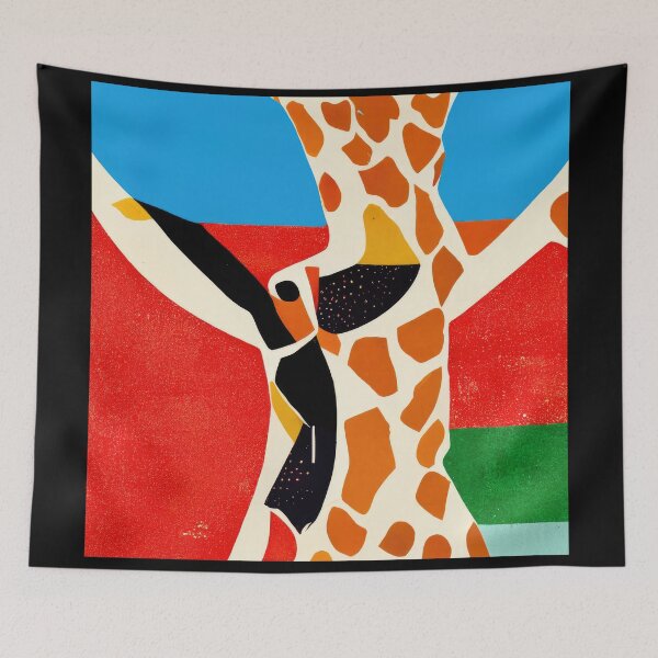 Item preview, Simplistic & Minimalistic African Giraffe Art Collection designed and sold by ArtificialGenes.