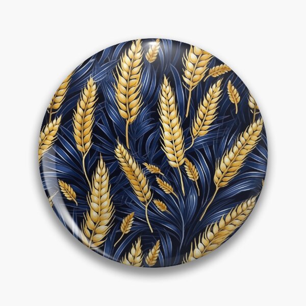 Item preview, Golden and Blue Wheat Pattern designed and sold by TileTrends.