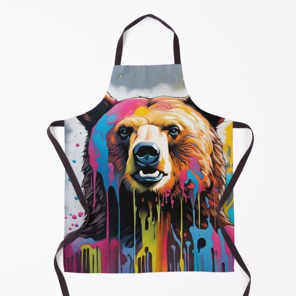 Item preview, Chromatic Majesty: Brown Bear with Vibrant Pops of Color designed and sold by javaoverride.