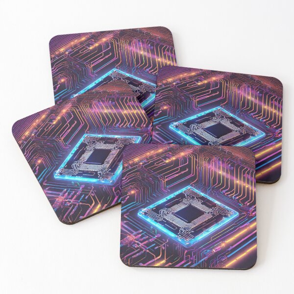 Item preview, Colorful computer microchip designed and sold by jakubooo.