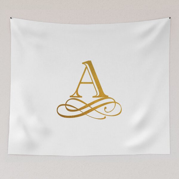 Item preview, Monogram A Gold Ribbon Flourish designed and sold by simplymonogram.