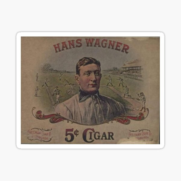 1909 T206 Honus Wagner baseball card The Flying Dutchman portrait based on  authentic real 1909 card art Sticker for Sale by Jéanpaul Ferro