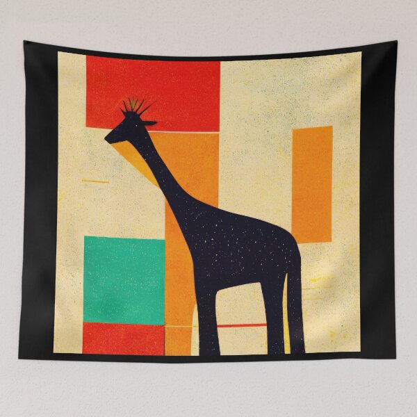 Item preview, Simplistic & Minimalistic African Giraffe Art Collection designed and sold by ArtificialGenes.