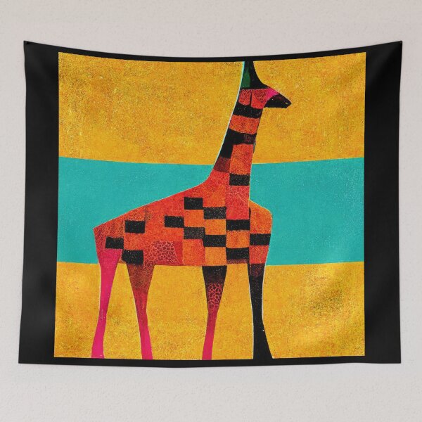 Item preview, Simplistic & Minimalistic African Giraffe Art Collection designed and sold by ArtificialGenes.