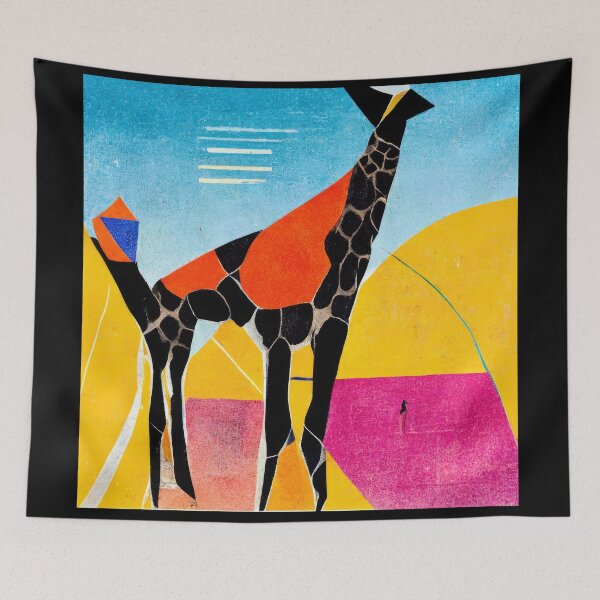 Item preview, Simplistic & Minimalistic African Giraffe Art Collection designed and sold by ArtificialGenes.