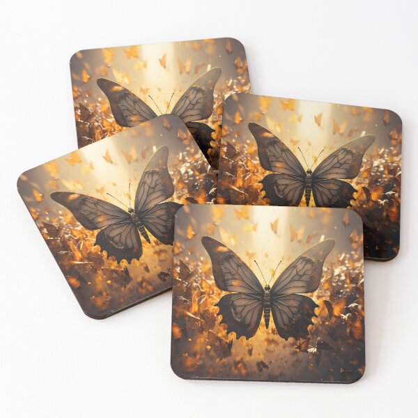 Item preview, Captivating beautiful and vibrant illustration of a butterfly flying in the style of spectacular backdrops designed and sold by AI-Only Creations.